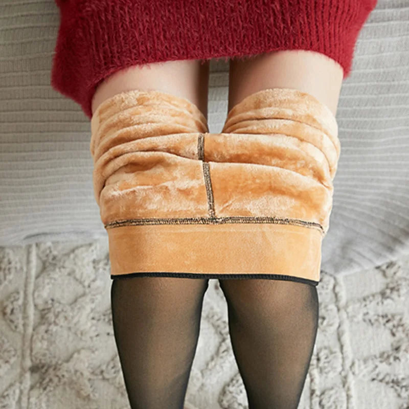 Women Thermal Tights Translucent Winter Warm Stockings Fleece Elasticity Thick Woman Pantyhose Sexy Slim High Waist Leggings