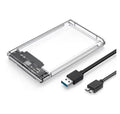 HDD Enclosure 2.5 SATA SSD External Hard Drive Case with 5Gbps USB 3.0 To Type C Transfer Speed Clear Harddisk Boxs Tool-Free