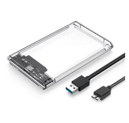 HDD Enclosure 2.5 SATA SSD External Hard Drive Case with 5Gbps USB 3.0 To Type C Transfer Speed Clear Harddisk Boxs Tool-Free
