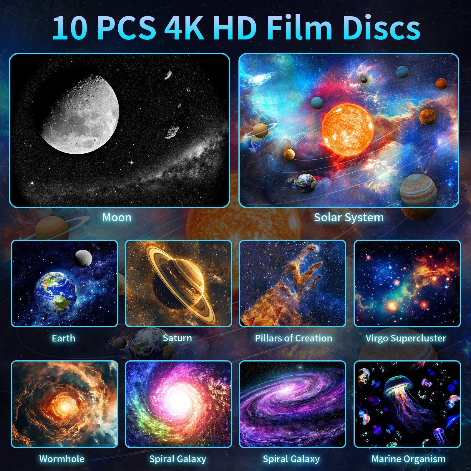 Starry Projector Galaxy Night Light HD Lmage Disc Upgraded Planetarium Projector With 28 White Noises For Bedroom Living Room