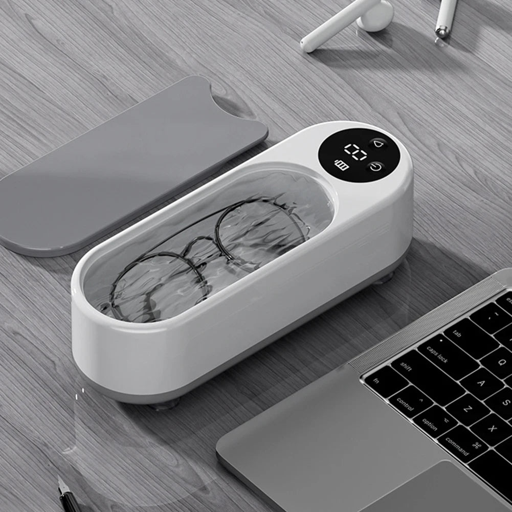 Ultrasonic Jewelry Cleaner Machine Multifunctional Glasses Cleaner Portable Cleaning Machine USB Rechargeable for Ring Necklaces