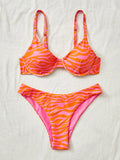 New summer vacation leopard print bikini set, summer vacation beach swimming bikini setjv