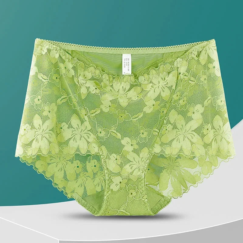 Sexy lingerie for women underwear cutout lace  floral panties Plus size ropa mujer high waist sheer mesh  interior femenina