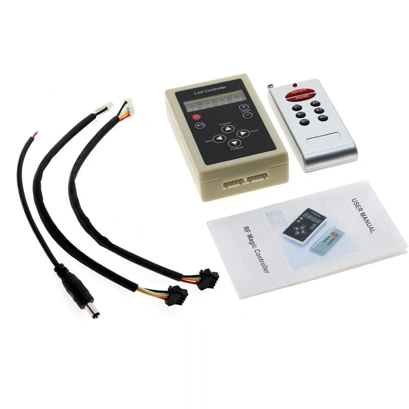 RF LED Controller 2 Port 2048 Pixel DC12V with 8 Key Remote Control for Addressable WS2811 1903 1812 RGB Magic Color Light Strip