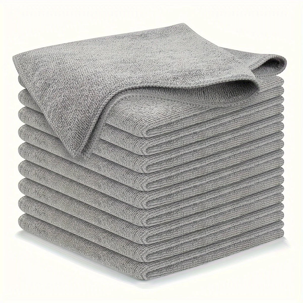 5-20Pcs Light Gray Microfiber Kitchen Towels, Ultra Absorbent Soft Cleaning Cloths, Stain Remover Dish Cloths Set