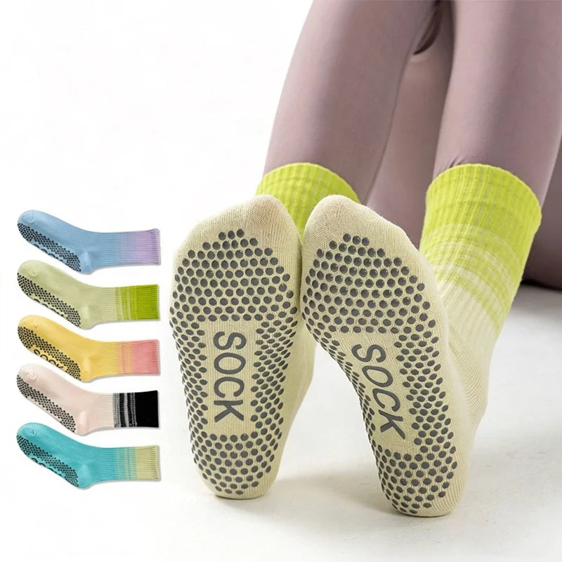 Dreamlikelin 1 Pair Women's Mid-Calf Yoga Socks, Professional Fitness & Pilates Socks Silicone Anti-Slip Grip Breathable Socks