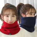 Warm Winter Ring Scarf Women Men Unisex Solid Plus Velvet Knitted Full Face Mask Snood Neck Scarves Bufanda Thick Muffler 2030