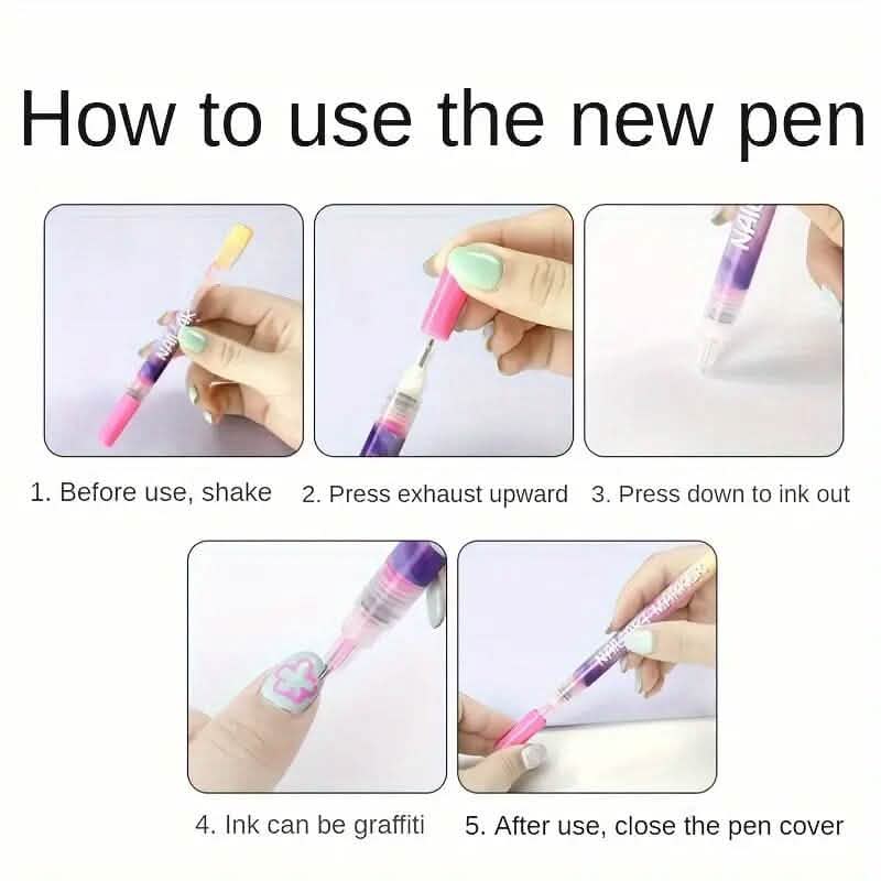 12-Color Nail Art Pen Set Quick Dry Acrylic Paint Markers