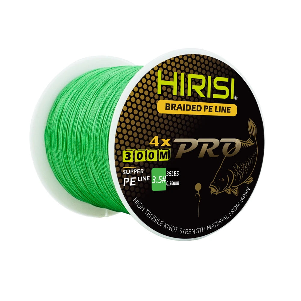 Hirisi Carp Fishing Line 300M Braided PE Line 4 Strands 15-50LB Multifilament Fishing Line Smooth Fishing Accessories