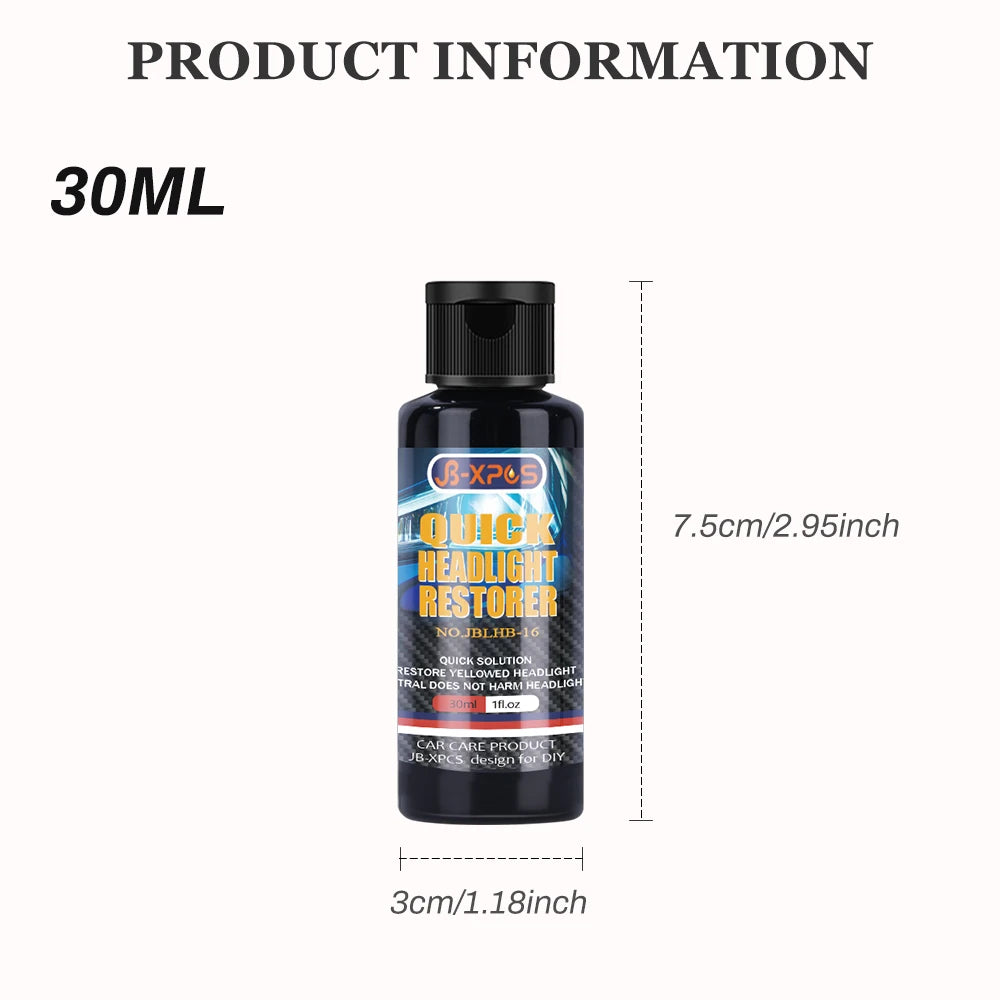 Car Headlight Polishing Agent Scratch Remover Repair Fluid Headlight Renewal Polish And Maintenance Liquid Kit Auto Accessories