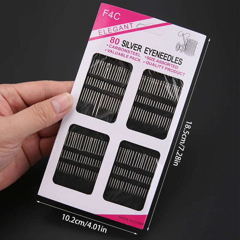 Stainless Steel Big Eye Hand Sewing Needles Set with Different Sizes for Sewing Needlework Embroidery Needles