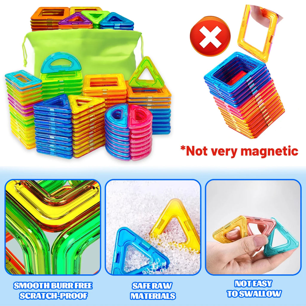 Medium Size Magnetic Block Building Toy Set，Creative Construction STEM Toy,Back-to-School Season, Birthday Gift
