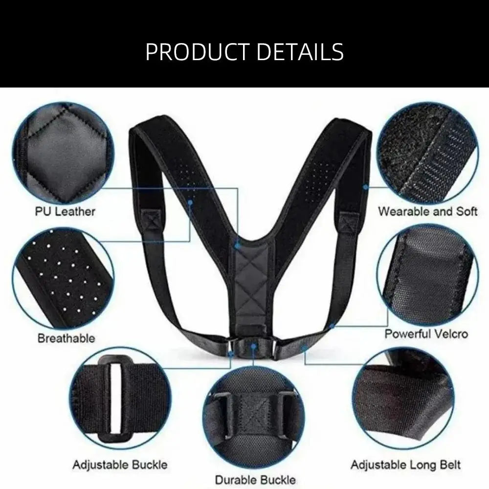 Back Posture Correction Belt – Hunchback Prevention & Sitting Posture Correction, Unisex Breathable Body Shaping Support