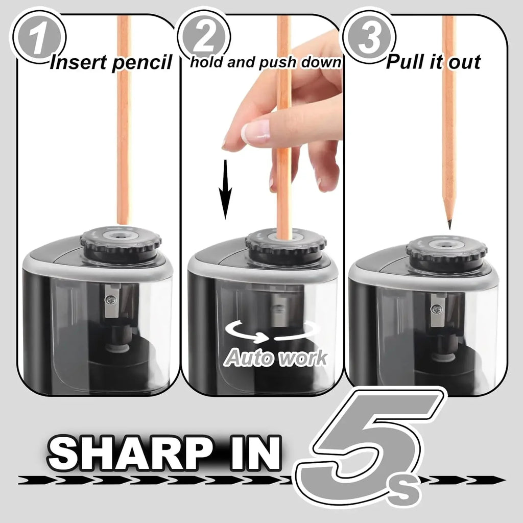 TENWIN Electric Sharpener Desktop Automatic Portable Pencil Sharpener Suitable To Pencils 6-8mm for Students School Stationery