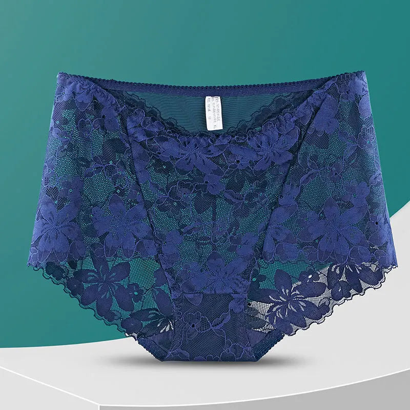Sexy lingerie for women underwear cutout lace  floral panties Plus size ropa mujer high waist sheer mesh  interior femenina