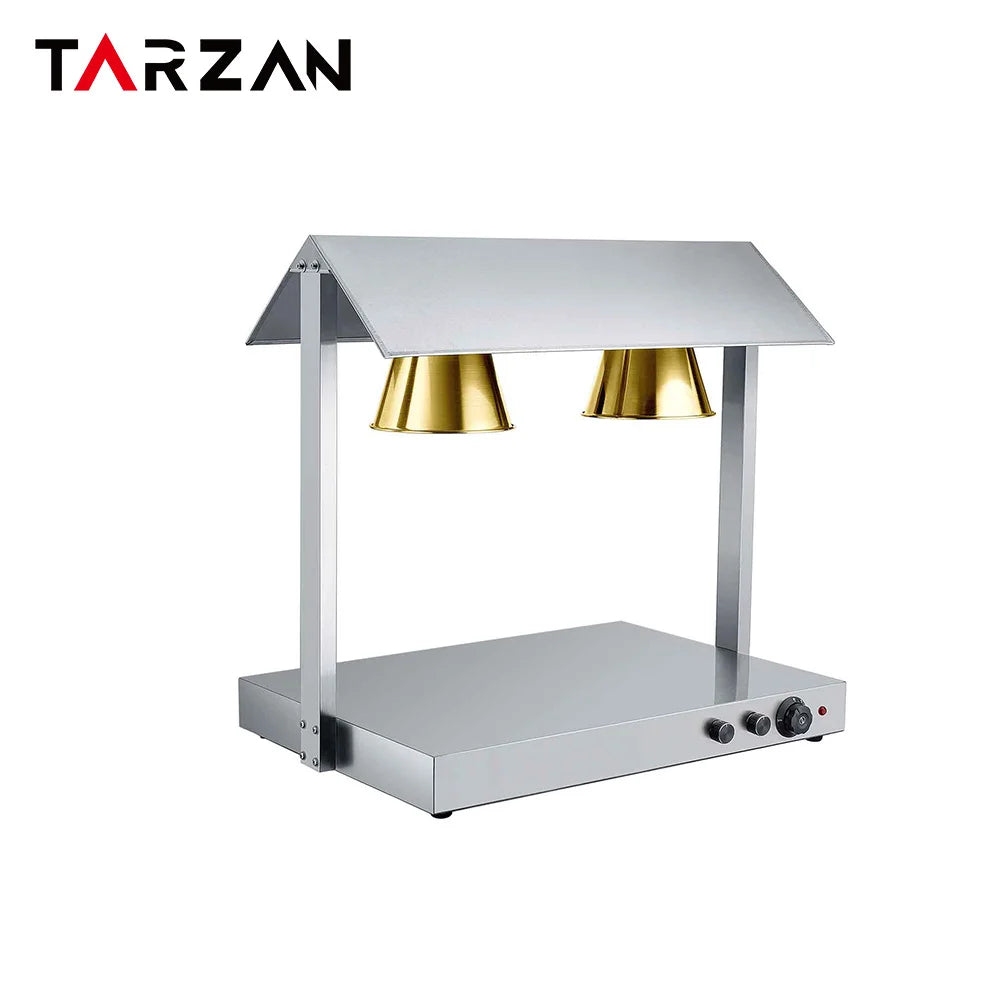 Electric Heat Lamp Food Warmer Commercial Warming Lamps Stainless Steel Buffet Food Warmer 2/3/4 Bulbs Head Carving Light