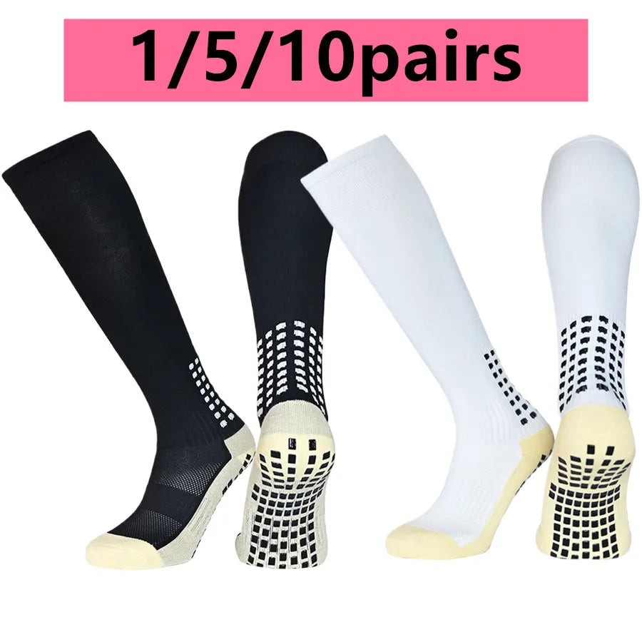 1/5/10pairs Unisex Non Slip Sport Socks For Football Basketball Baseball Rugby Soccer Training