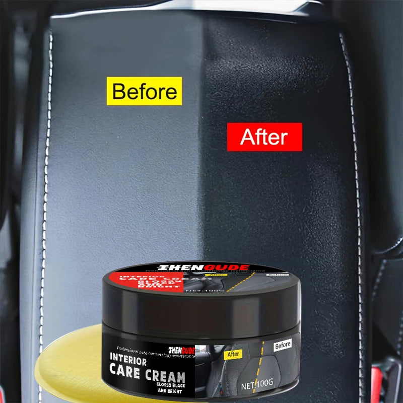 1 Piece 100g Car Plastic Repair Agent Recovery Black Luster Car Interior Leather and Panel Update Wax Coating Car Polishing and Repair Coating Cleaning Rejuvenation Repair Wax