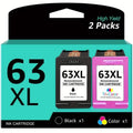 2-Pack: 63XL Ink Cartridges Black & Tri-Color for HP 63 Ink