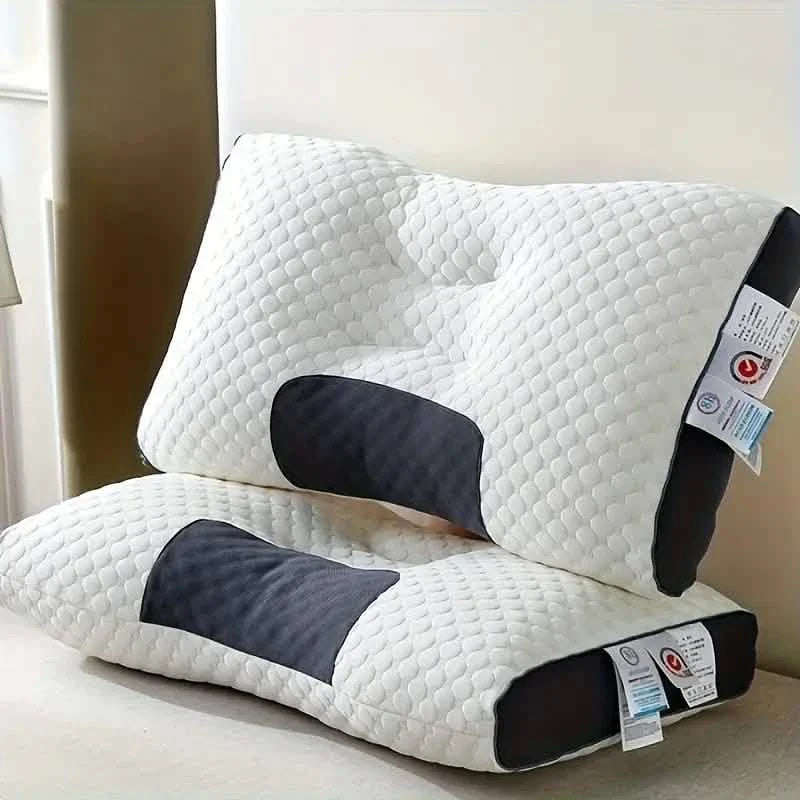 Knitted Antibacterial Cotton Massage Neck Pillow with Removable Cover
