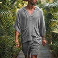 2-Piece Set: Men's Tracksuit Tennis Shirt Shorts and T Shirt Set Set Solid Color V Neck