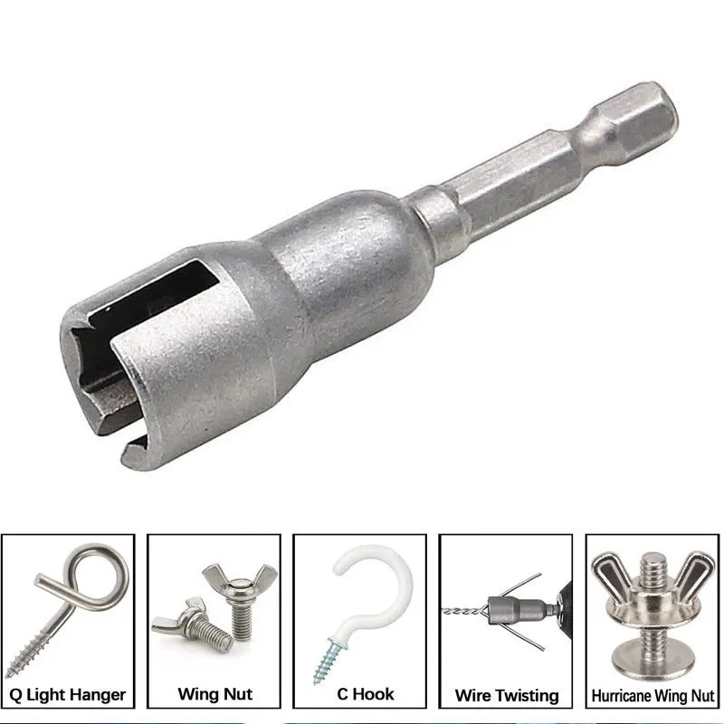 Natural color 65mm slotted socket hexagonal handle electric screwdriver wrench black butterfly hole socket wrench tool