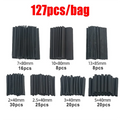 Black Heat Shrink Tube Kit Thermoresistant Tubing Shrink Wire Wrapping Electrical Connection Cable Insulation Sleeves Protecter