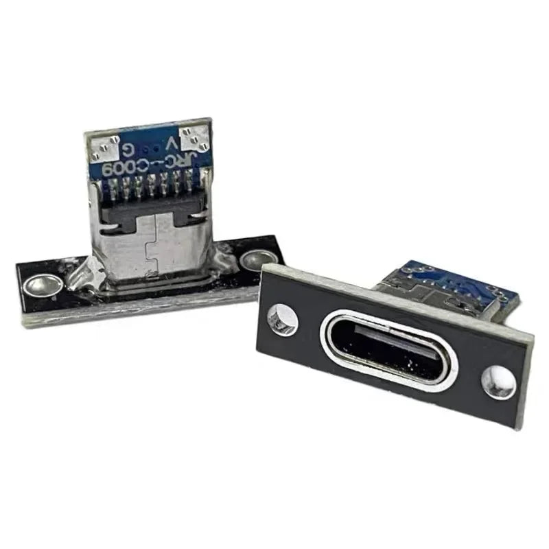 5/20Pcs USB Jack 3.1 Type-C 2Pin 4Pin Female Connector Jack Data Charging Port Small Electrical Charging Base with Fixing Plate