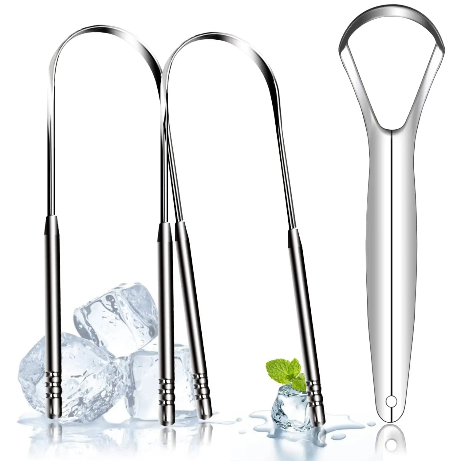 Premium 1pcs/3pcs Metal Tongue Scraper Cleaner for Adults & Kids, Portable Stainless Steel Tongue Scrapers Brushes for Removing