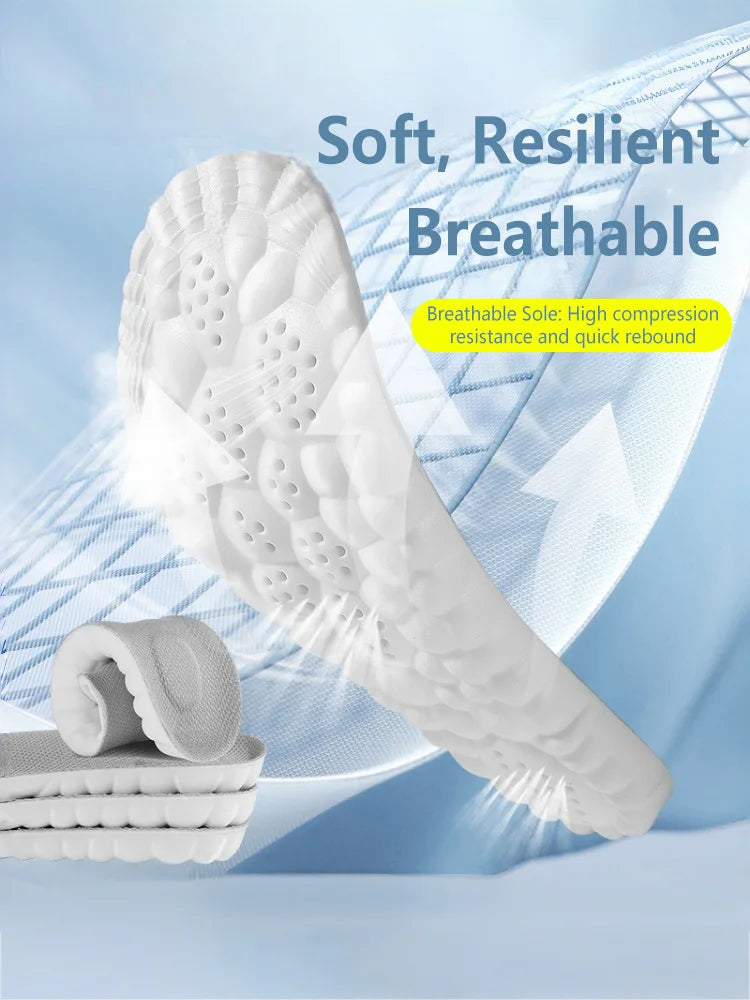 Latex Sport Insoles Soft High Elasticity Shoe Pads Orthotic Breathable Deodorant Shock Absorption Cushion Arch Support Insole