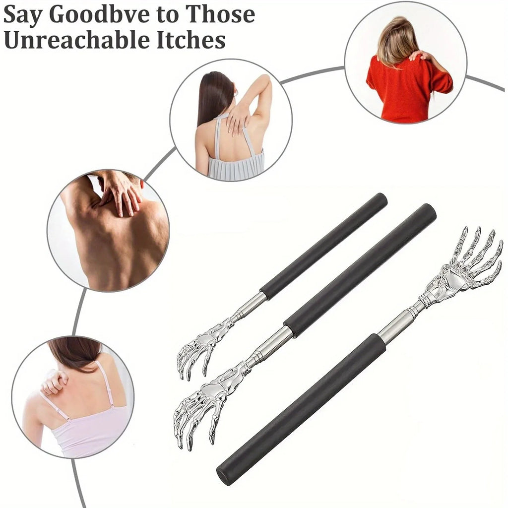 1pc Portable Extendable Back Scratcher Stainless Steel Telescoping Back Scratcher for Both Human Extendable Back Massager