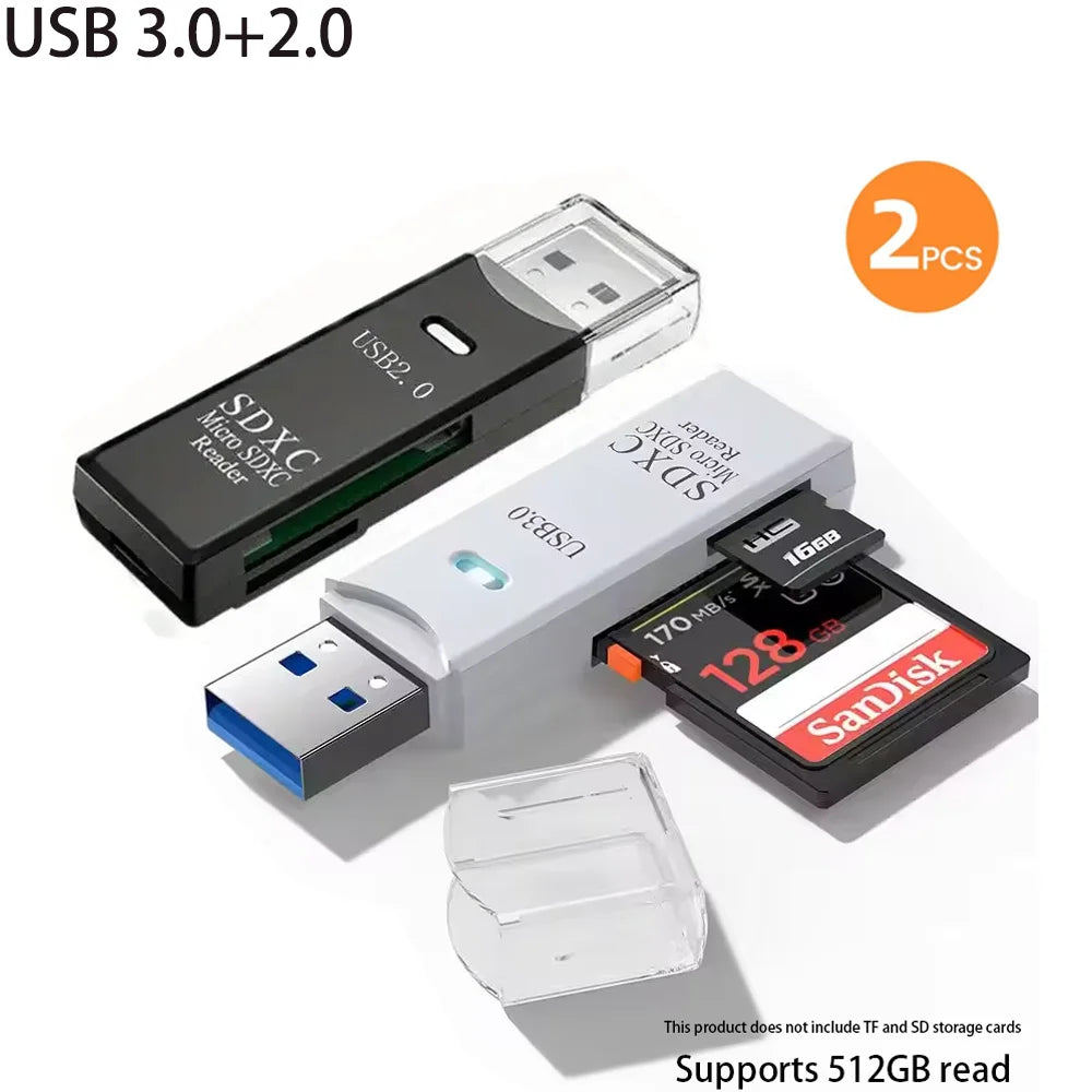 2 in 1 USB2.0/3.0 Card Reader Micro TF sd card Reader usb adapter High Speed Cardreader TF Memory card For PC Laptop Accessories