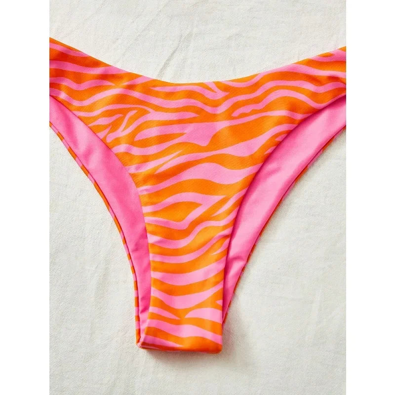 New summer vacation leopard print bikini set, summer vacation beach swimming bikini setjv