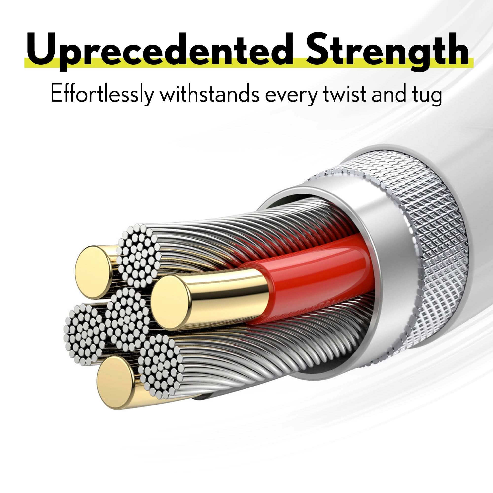3-Pack: Overtime MFi Certified Ultra-Fast Charging 4ft Lightning Cables