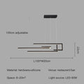 Modern Black Rectangle LED Pendant Lamp Dining Room Kitchen Bar Living Room Bedroom Dimmable Dining Table Lighting Chandelier