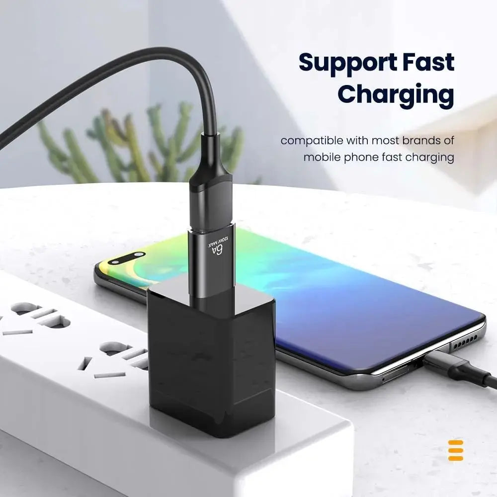 6A USB To Type C OTG Adapter 120W USB-C Male To Type-c Female Charger Converter for Macbook Samsung Data Transfer 1pc 2pcs