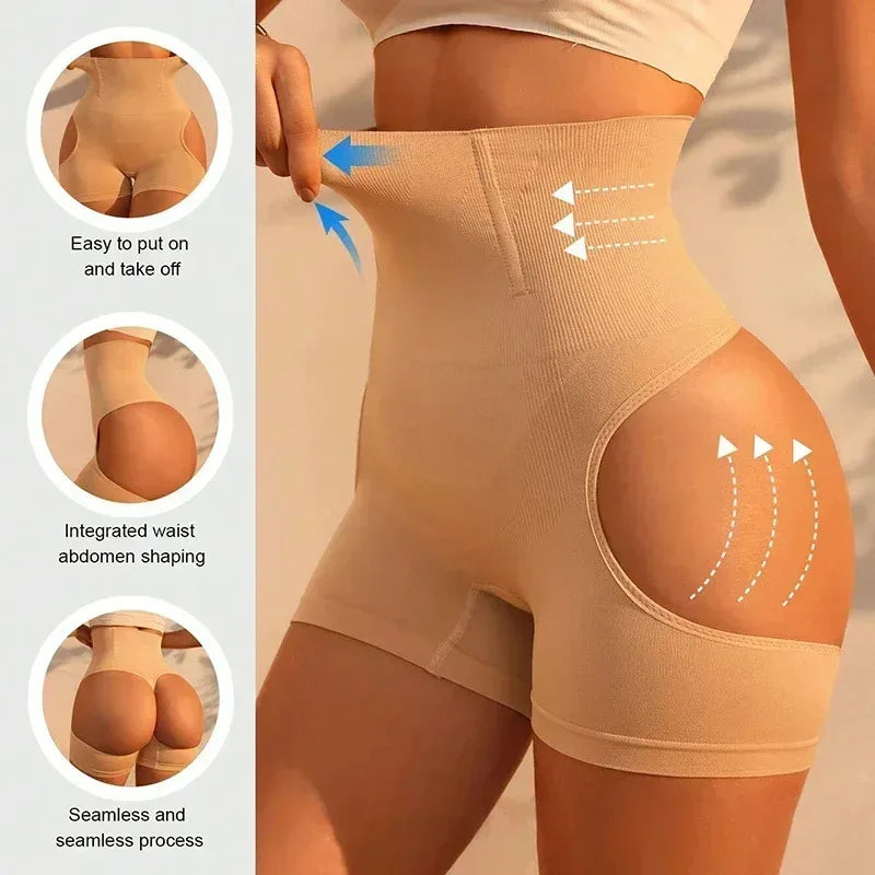 Women High Waist Shaping Control Panty Butt Lifter Shapewear Sexy Show Buttocks Slim Shorts Sexy Underwear Slimming Body Shaper