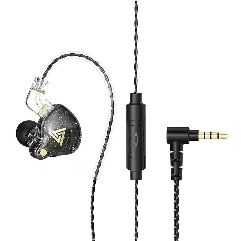 Original QKZ AK6 In Ear Earphone 6 Dynamic Driver Unit Headphone With Mic Stereo Sports HIFI Subwoofer Headset Monitor Earbuds
