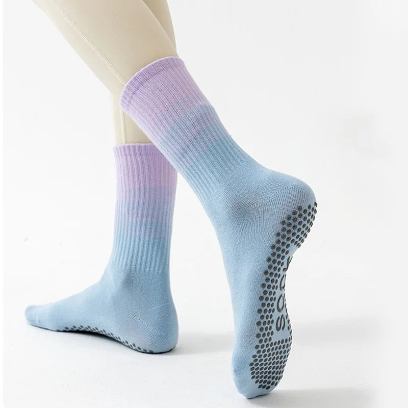 Dreamlikelin 1 Pair Women's Mid-Calf Yoga Socks, Professional Fitness & Pilates Socks Silicone Anti-Slip Grip Breathable Socks