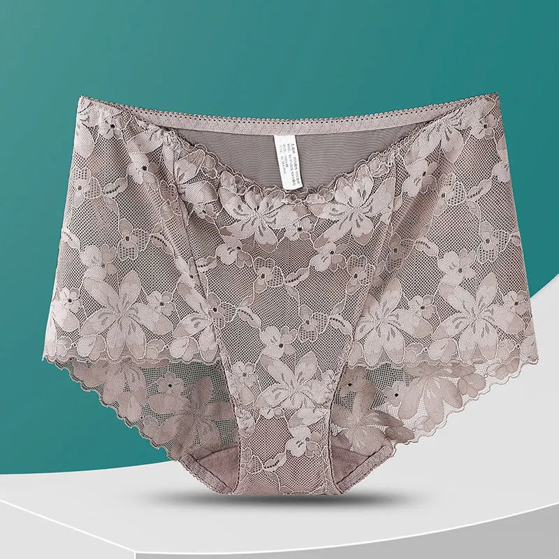 Sexy lingerie for women underwear cutout lace  floral panties Plus size ropa mujer high waist sheer mesh  interior femenina