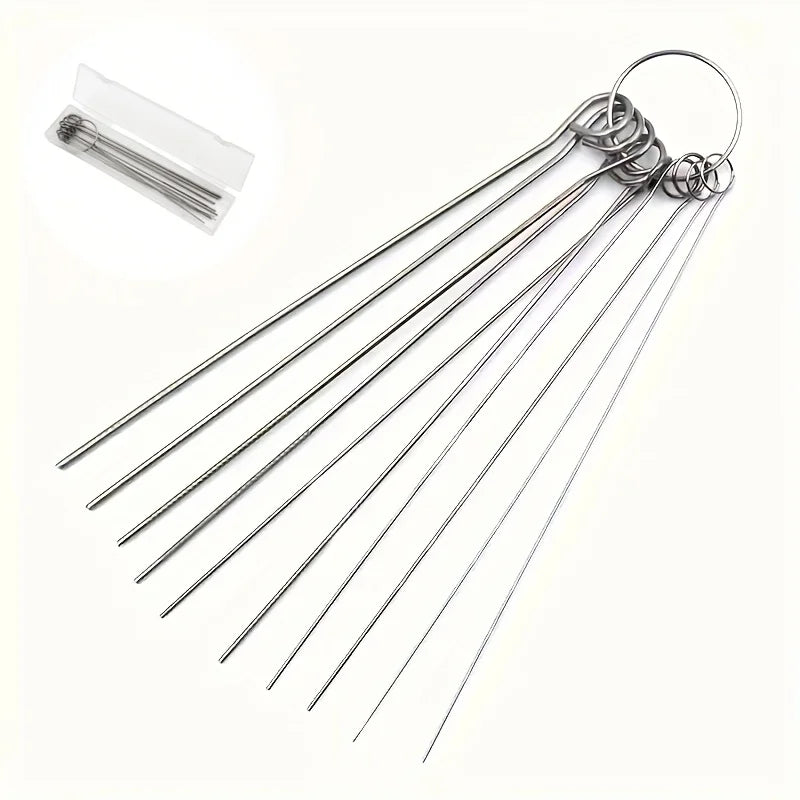 10 Stainless Steel Needle Shower Head Cleaning Brush Set, Suitable for Multi Size Shower Heads,bathroom Accessory Cleaning Tools