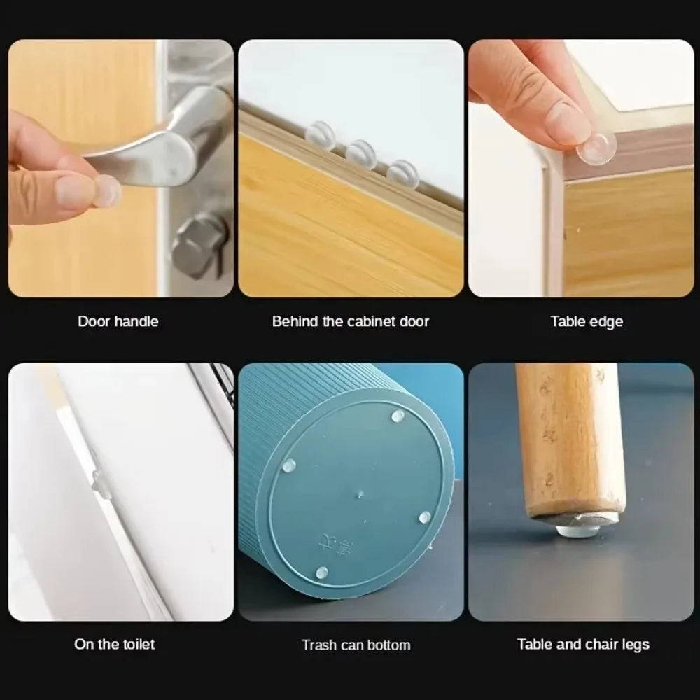 100Pcs Self Adhesive Door Stopper Rubber Damper Buffer Cabinet Bumpers Silicone Furniture Pads Cushion Protective Pads 6x2mm