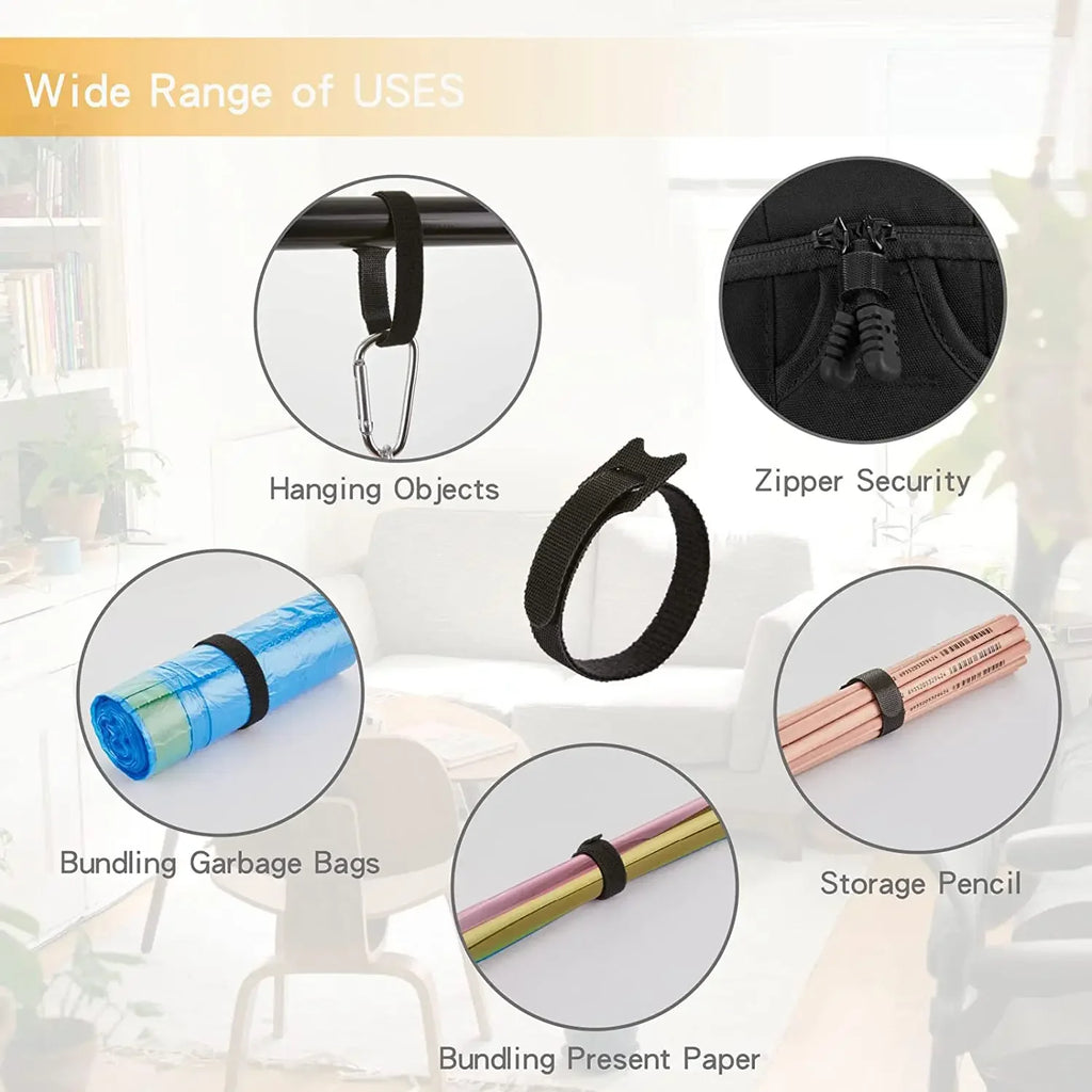 10/30/50pcs Multi-Purpose Fastener Cable Straps Tape Cable Ties Reusable Hook Loop Strips Wire Ties Cables Organizer Cord Wraps