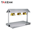 Electric Heat Lamp Food Warmer Commercial Warming Lamps Stainless Steel Buffet Food Warmer 2/3/4 Bulbs Head Carving Light