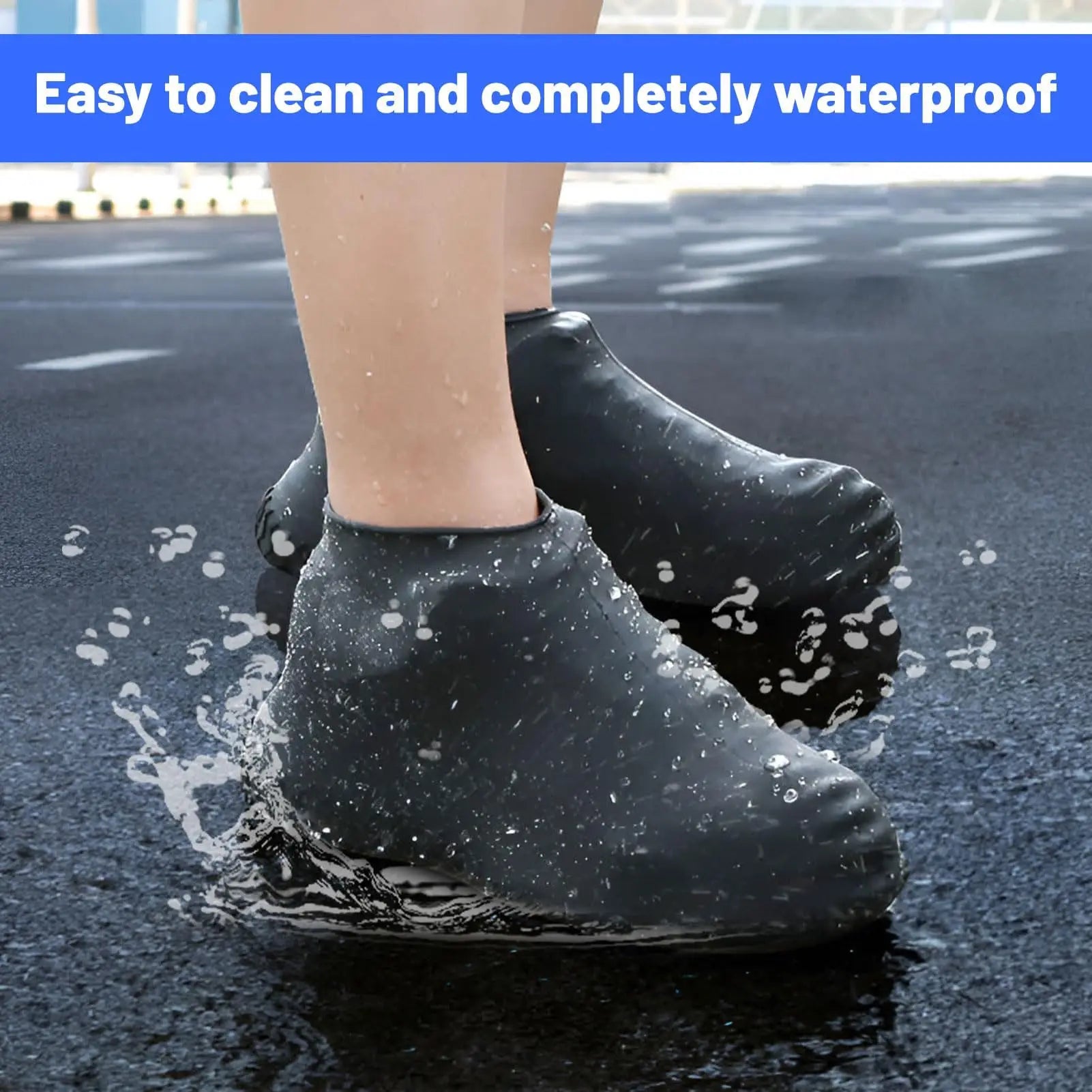 Reusable Waterproof Rain Shoe Covers Non-Slip Overshoes for Men & Women Outdoor Fishing Commute & Household Use Home Garden