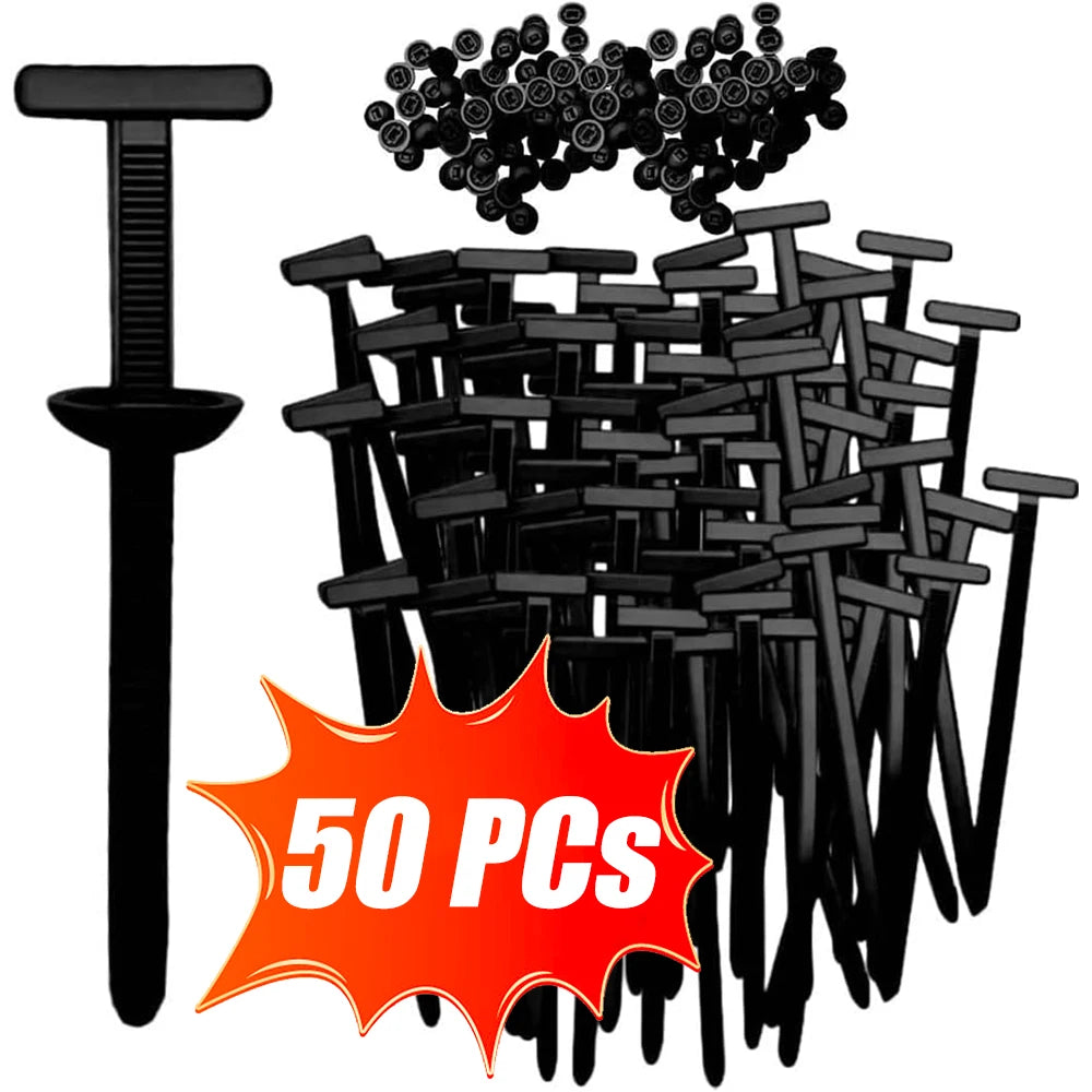 Universal Car Nylon Cable Tie Buckles Heavy Duty Self-Locking Zip Ties Holder with Pin Button Fasteners Car UV Resistant Ties