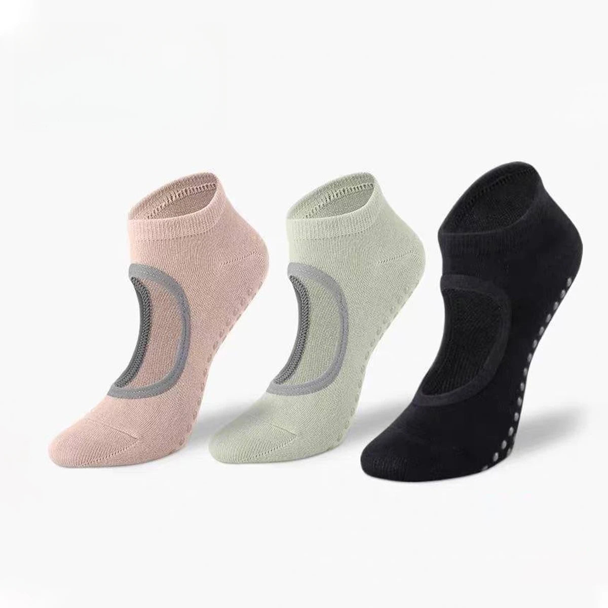 Non-Slip Yoga Socks for Women – Open Top Grip Socks, Breathable Ballet Style, Anti-Skid Pilates Barre Spring Summer