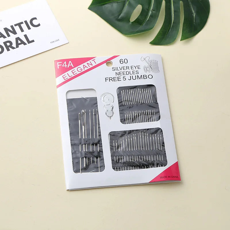 Stainless Steel Big Eye Hand Sewing Needles Set with Different Sizes for Sewing Needlework Embroidery Needles