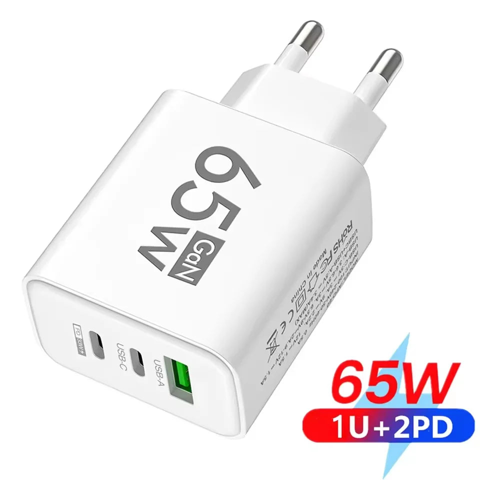 PD 65W Fast Charging Charger USB Mobile Phone Power Adapter For Samsung Huawei Xiaomi iPhone Honor Type C Quick Charge Charger