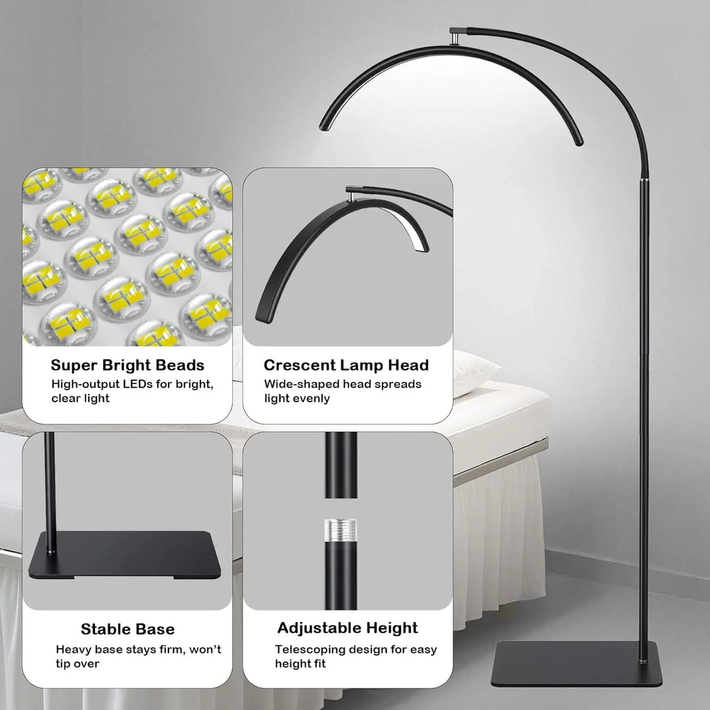 Dimmable LED Lash Lamp with Flexible Gooseneck, Shadow-Free Light for Eyelash Extensions, Tattoo, SPA